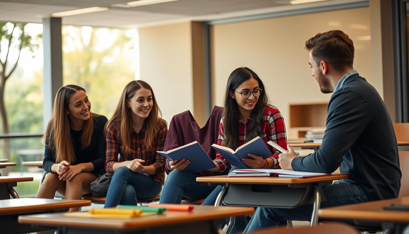 Students working in research laboratory